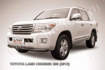 10 999 р. Защита переднего бампер Slitkoff  Toyota Land Cruiser  200 (2012-2015) 1-ый рестайлинг (Цвет: серебристый)  с доставкой в г. Екатеринбург. Увеличить фотографию 1