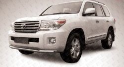 15 899 р. Одинарная защита переднего бампера из трубы диаметром 76 мм Slitkoff Toyota Land Cruiser 200 1-ый рестайлинг (2012-2015) (Цвет: нержавеющая полированная сталь)  с доставкой в г. Екатеринбург. Увеличить фотографию 1