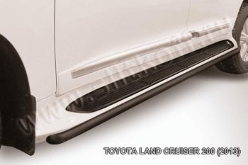 10 699 р. Защита штатного порога d42 Slitkoff Toyota Land Cruiser 200 1-ый рестайлинг (2012-2015) (Цвет: серебристый)  с доставкой в г. Екатеринбург. Увеличить фотографию 1