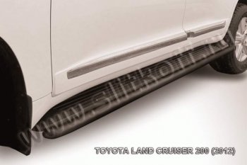 10 699 р. Защита штатного порога d42 Slitkoff  Toyota Land Cruiser  200 (2012-2015) 1-ый рестайлинг (Цвет: серебристый)  с доставкой в г. Екатеринбург. Увеличить фотографию 1