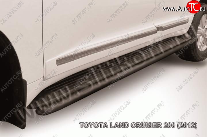 10 699 р. Защита штатного порога d42 Slitkoff  Toyota Land Cruiser  200 (2012-2015) 1-ый рестайлинг (Цвет: серебристый)  с доставкой в г. Екатеринбург