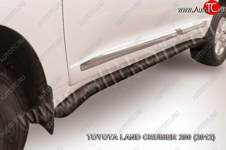 14 649 р. Защита порогов Slitkoff  Toyota Land Cruiser  200 (2012-2015) 1-ый рестайлинг (Цвет: серебристый)  с доставкой в г. Екатеринбург