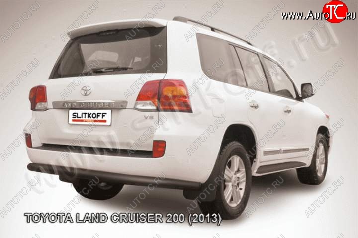 11 399 р. Защита задняя Slitkoff Toyota Land Cruiser 200 1-ый рестайлинг (2012-2015) (Цвет: серебристый)  с доставкой в г. Екатеринбург