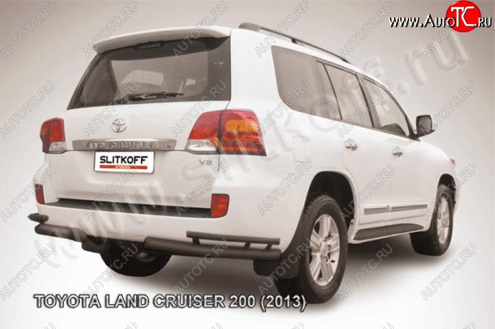 11 999 р. Уголки d76+d42 двойные Toyota Land Cruiser 200 1-ый рестайлинг (2012-2015) (Цвет: серебристый)  с доставкой в г. Екатеринбург