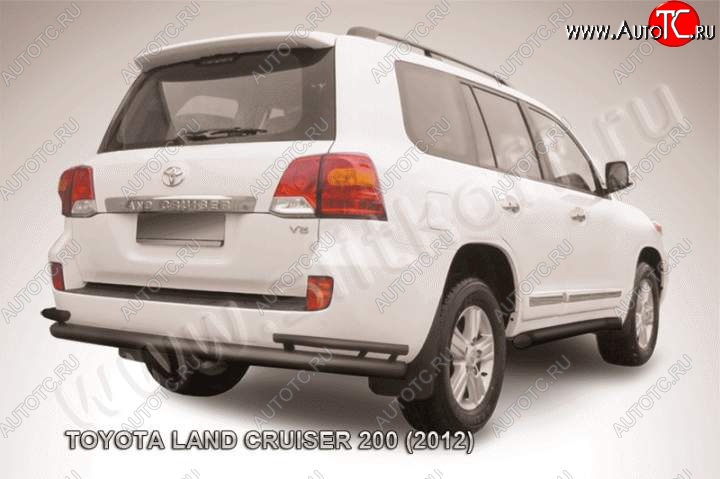 12 299 р. Защита задняя Slitkoff Toyota Land Cruiser 200 1-ый рестайлинг (2012-2015) (Цвет: серебристый)  с доставкой в г. Екатеринбург