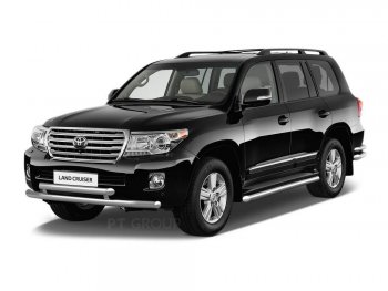 Защита порогов из трубы Ø51 Petroil Tuning Toyota Land Cruiser 200 2-ой рестайлинг (2015-2021) ()