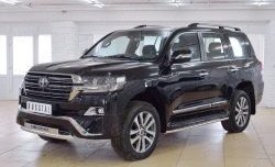 26 499 р. Защита переднего бампера (Ø63 мм с надписью, нержавейка) SLITKOFF Toyota Land Cruiser 200 2-ой рестайлинг (2015-2021)  с доставкой в г. Екатеринбург. Увеличить фотографию 2