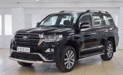 17 899 р. Защита переднего бампера (Ø76 мм короткая, нержавейка) SLITKOFF Toyota Land Cruiser 200 2-ой рестайлинг (2015-2021)  с доставкой в г. Екатеринбург. Увеличить фотографию 3