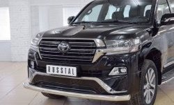 21 549 р. Защита переднего бампера из трубы диаметром 76 мм SLITKOFF (длинная) Toyota Land Cruiser 200 2-ой рестайлинг (2015-2021)  с доставкой в г. Екатеринбург. Увеличить фотографию 3