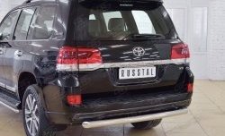 7 199 р. Защита заднего бампера (Ø76 мм дуга, нержавейка) Russtal  Toyota Land Cruiser  200 (2015-2021) 2-ой рестайлинг  с доставкой в г. Екатеринбург. Увеличить фотографию 2