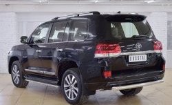 7 199 р. Защита заднего бампера (Ø76 мм дуга, нержавейка) Russtal  Toyota Land Cruiser  200 (2015-2021) 2-ой рестайлинг  с доставкой в г. Екатеринбург. Увеличить фотографию 3