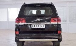 Защита заднего бампера (Ø76 мм дуга, нержавейка) Russtal Toyota (Тойота) Land Cruiser (Лэнд)  200 (2015-2021) 200 2-ой рестайлинг