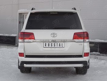 Одинарная защита заднего бампера из трубы диаметром 76 мм Russtal Toyota (Тойота) Land Cruiser (Лэнд)  200 (2015-2021) 200 2-ой рестайлинг