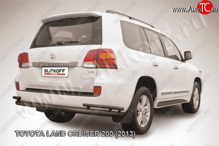 15 499 р. Защита задняя Slitkoff  Toyota Land Cruiser  200 (2012-2015) 1-ый рестайлинг (Цвет: серебристый)  с доставкой в г. Екатеринбург