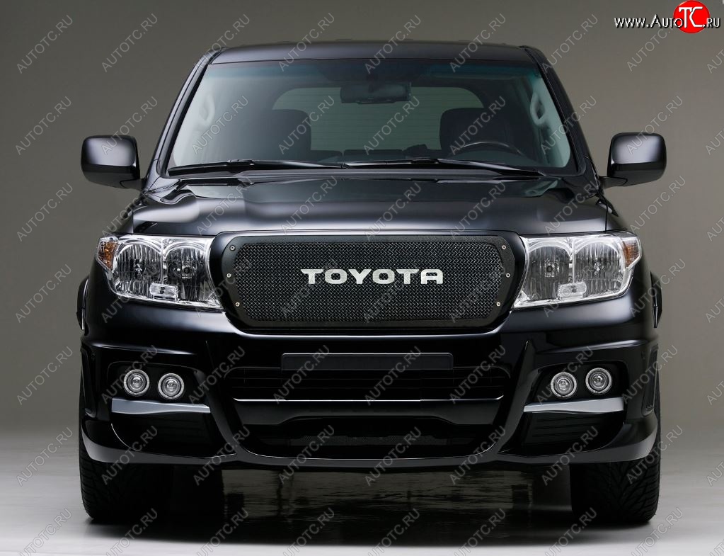 17 699 р. Решетка радиатора CrTuning Toyota Land Cruiser 200 2-ой рестайлинг (2015-2021) (С надписью TOYOTA)  с доставкой в г. Екатеринбург