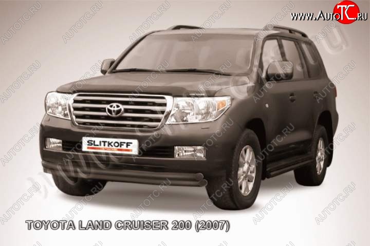 16 549 р. Защита переднего бампер Slitkoff  Toyota Land Cruiser  200 (2007-2012) дорестайлинг (Цвет: серебристый)  с доставкой в г. Екатеринбург