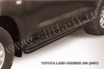 9 649 р. Защита штатного порога d42 Slitkoff  Toyota Land Cruiser  200 (2007-2012) дорестайлинг (Цвет: серебристый)  с доставкой в г. Екатеринбург. Увеличить фотографию 1