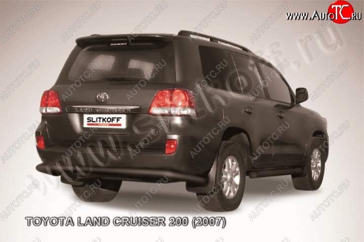 11 099 р. Защита задняя Slitkoff Toyota Land Cruiser 200 дорестайлинг (2007-2012) (Цвет: серебристый)  с доставкой в г. Екатеринбург