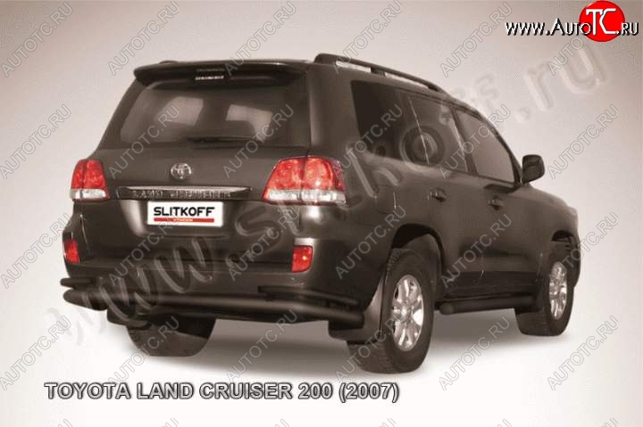 11 999 р. Защита задняя Slitkoff Toyota Land Cruiser 200 дорестайлинг (2007-2012) (Цвет: серебристый)  с доставкой в г. Екатеринбург