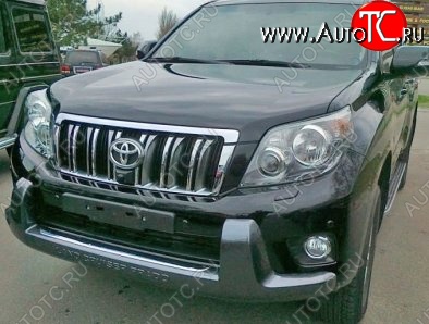 10 249 р. Накладка на передний бампер CT Toyota Land Cruiser Prado J150 дорестайлинг (2009-2013) (Неокрашенная)  с доставкой в г. Екатеринбург