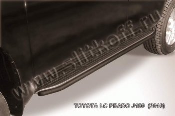 10 399 р. Защита штатного порога d42 Slitkoff Toyota Land Cruiser Prado J150 дорестайлинг (2009-2013) (Цвет: серебристый)  с доставкой в г. Екатеринбург. Увеличить фотографию 1