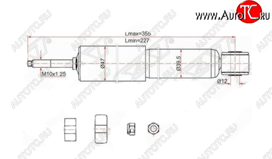 1 499 р. Амортизатор передний SAT Toyota LiteAce Noah (1996-2001)  с доставкой в г. Екатеринбург