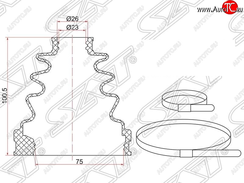 459 р. Пыльник ШРУСа (внутренний) SAT  Toyota Mark 2  X100 (1996-2000) седан  с доставкой в г. Екатеринбург