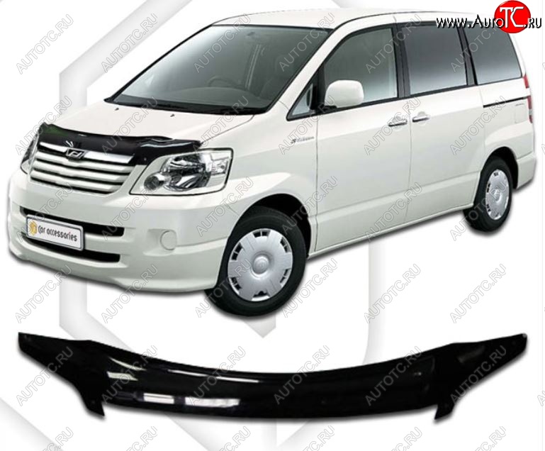 2 079 р. Дефлектор капота CA-Plastiс  Toyota Noah  1 (2001-2007) дорестайлинг, рестайлинг (Classic черный, Без надписи)  с доставкой в г. Екатеринбург