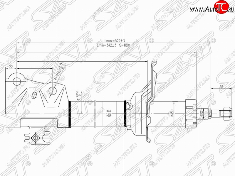 3 199 р. Амортизатор передний SAT (установка на левую или правую сторону) Toyota Raum (2003-2011)  с доставкой в г. Екатеринбург