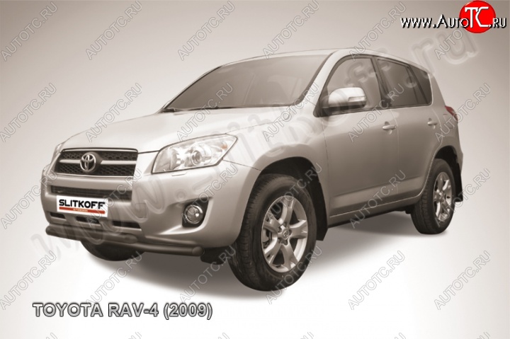 10 299 р. Защита переднего бампер Slitkoff Toyota RAV4 XA30 5 дв. 1-ый рестайлинг (2008-2010) (Цвет: серебристый)  с доставкой в г. Екатеринбург