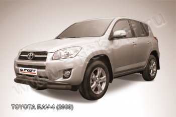 11 299 р. Защита переднего бампер Slitkoff  Toyota RAV4  XA30 (2008-2010) 5 дв. 1-ый рестайлинг (Цвет: серебристый)  с доставкой в г. Екатеринбург. Увеличить фотографию 1