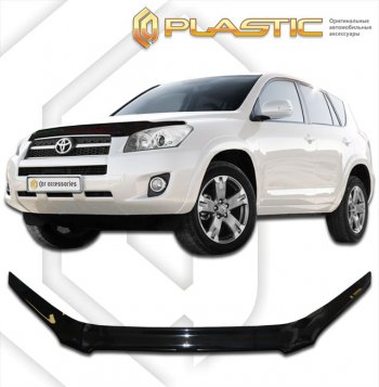 2 079 р. Дефлектор капота CA-Plastic (exclusive)  Toyota RAV4  XA30 (2008-2010) 5 дв. 1-ый рестайлинг, 5 дв. удлиненный 1-ый рестайлинг (Classic черный, Без надписи)  с доставкой в г. Екатеринбург. Увеличить фотографию 1