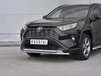 13 549 р. Защита переднего бампера (2 трубы Ø42 мм, нержавейка) Russtal Toyota RAV4 XA50 5 дв. дорестайлинг (2018-2024)  с доставкой в г. Екатеринбург. Увеличить фотографию 3