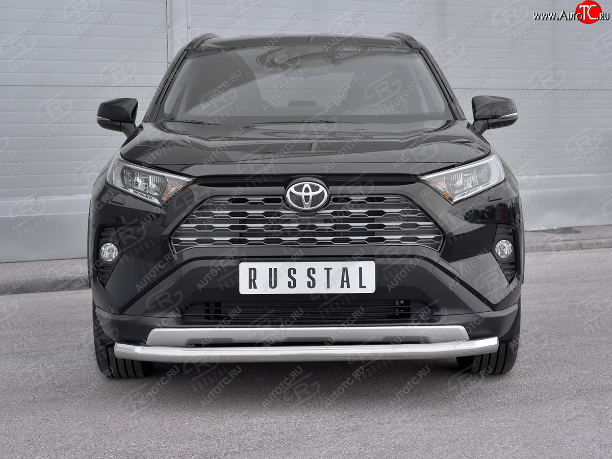 12 999 р. Защита переднего бампера (Ø63 мм, нержавейка) Russtal Toyota RAV4 XA50 5 дв. дорестайлинг (2018-2024)  с доставкой в г. Екатеринбург