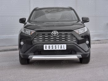 15 999 р. Защита переднего бампера (Ø75х42 мм, нержавейка) Russtal Toyota RAV4 XA50 5 дв. дорестайлинг (2018-2024)  с доставкой в г. Екатеринбург. Увеличить фотографию 2