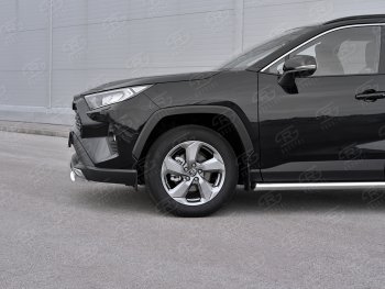 15 999 р. Защита переднего бампера (Ø75х42 мм, нержавейка) Russtal Toyota RAV4 XA50 5 дв. дорестайлинг (2018-2024)  с доставкой в г. Екатеринбург. Увеличить фотографию 4