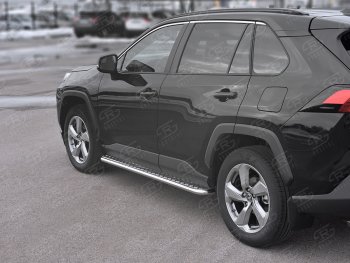 Пороги Russtal d42 с листом Toyota (Тойота) RAV4 (рав)  XA50 (2018-2024) XA50 5 дв. дорестайлинг