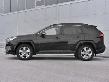 13 099 р. Пороги Russtal d42 с листом  Toyota RAV4  XA50 (2018-2024) 5 дв. дорестайлинг (лист алюминий, труба нержавейка)  с доставкой в г. Екатеринбург. Увеличить фотографию 3