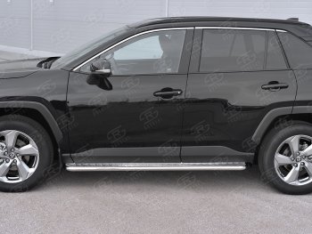 13 099 р. Пороги Russtal d42 с листом  Toyota RAV4  XA50 (2018-2024) 5 дв. дорестайлинг (лист алюминий, труба нержавейка)  с доставкой в г. Екатеринбург. Увеличить фотографию 2