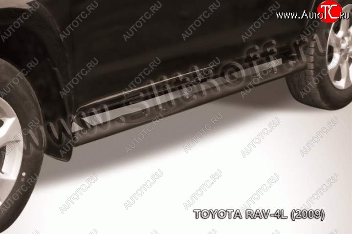 12 349 р. Защита порогов Slitkoff Toyota RAV4 XA30 5 дв. удлиненный 2-ой рестайлинг (2010-2013) (Цвет: серебристый)  с доставкой в г. Екатеринбург