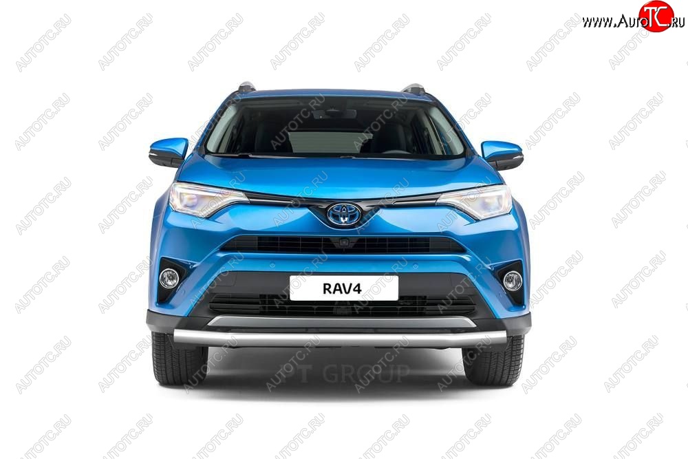 22 139 р. Защита переднего бампера одинарная из трубы d63 мм Petroil Tuning  Toyota RAV4  XA40 (2015-2019) 5 дв. рестайлинг (Нержавеющая полированная сталь)  с доставкой в г. Екатеринбург