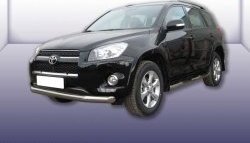 13 499 р. Одинарная защита переднего бампера диаметром 76 мм Slitkoff  Toyota RAV4  XA30 (2009-2010) 5 дв. удлиненный 1-ый рестайлинг (Цвет: нержавеющая полированная сталь)  с доставкой в г. Екатеринбург. Увеличить фотографию 1