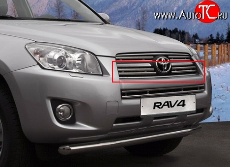 485 р. Декоративные вставки решетки радиатора Novline (нижние, двойные) Toyota RAV4 XA30 5 дв. 2-ой рестайлинг (2010-2013)  с доставкой в г. Екатеринбург