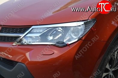 5 349 р. Накладки на фары СТ v2 Toyota RAV4 XA40 5 дв. дорестайлинг (2012-2015) (Неокрашенные)  с доставкой в г. Екатеринбург