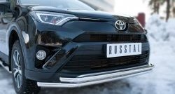 15 199 р. Защита переднего бампера (2 трубыØ42 мм, нержавейка) SLITKOFF Toyota RAV4 XA40 5 дв. рестайлинг (2015-2019)  с доставкой в г. Екатеринбург. Увеличить фотографию 2