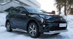 15 199 р. Защита переднего бампера (2 трубыØ42 мм, нержавейка) SLITKOFF Toyota RAV4 XA40 5 дв. рестайлинг (2015-2019)  с доставкой в г. Екатеринбург. Увеличить фотографию 4