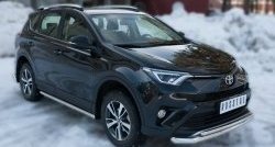 16 999 р. Защита переднего бампера (2 трубыØ63 и 42 мм, нержавейка) SLITKOFF Toyota RAV4 XA40 5 дв. рестайлинг (2015-2019)  с доставкой в г. Екатеринбург. Увеличить фотографию 4