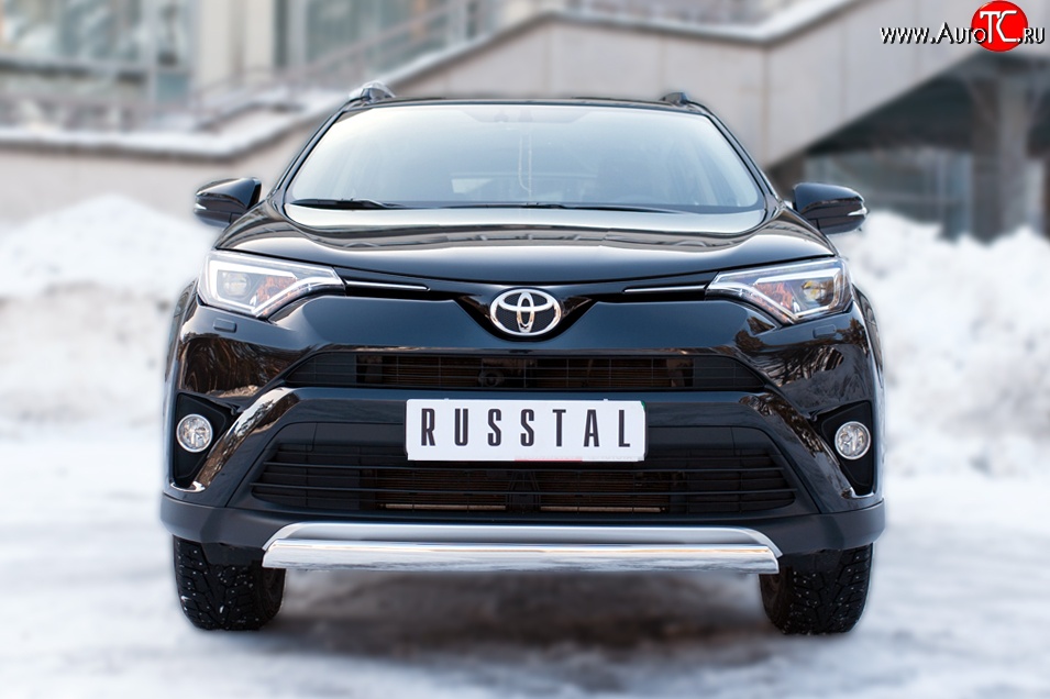 15 999 р. Защита переднего бампера (Ø75х42 мм, нержавейка) Russtal Toyota RAV4 XA40 5 дв. рестайлинг (2015-2019)  с доставкой в г. Екатеринбург