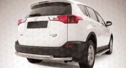 12 299 р. Двойная защита заднего бампера из труб диаметрами по 57 мм Slitkoff Toyota RAV4 XA40 5 дв. дорестайлинг (2012-2015) (Цвет: нержавеющая полированная сталь)  с доставкой в г. Екатеринбург. Увеличить фотографию 1