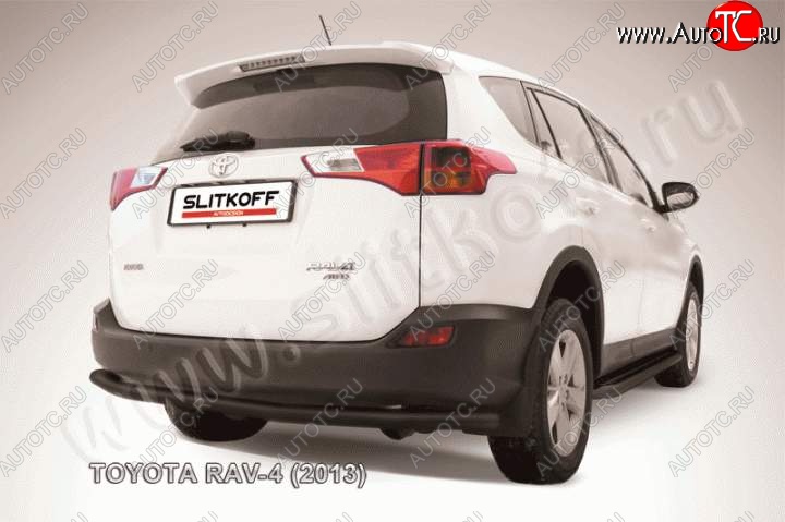 8 999 р. Защита задняя Slitkoff Toyota RAV4 XA40 5 дв. дорестайлинг (2012-2015) (Цвет: серебристый)  с доставкой в г. Екатеринбург